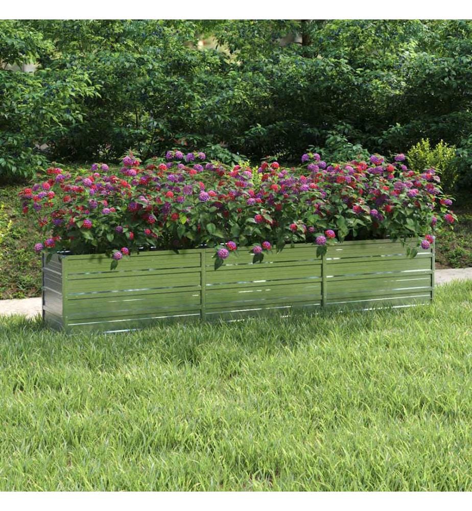 Garten-Hochbeet 240x40x45 cm Verzinkter Stahl Silber