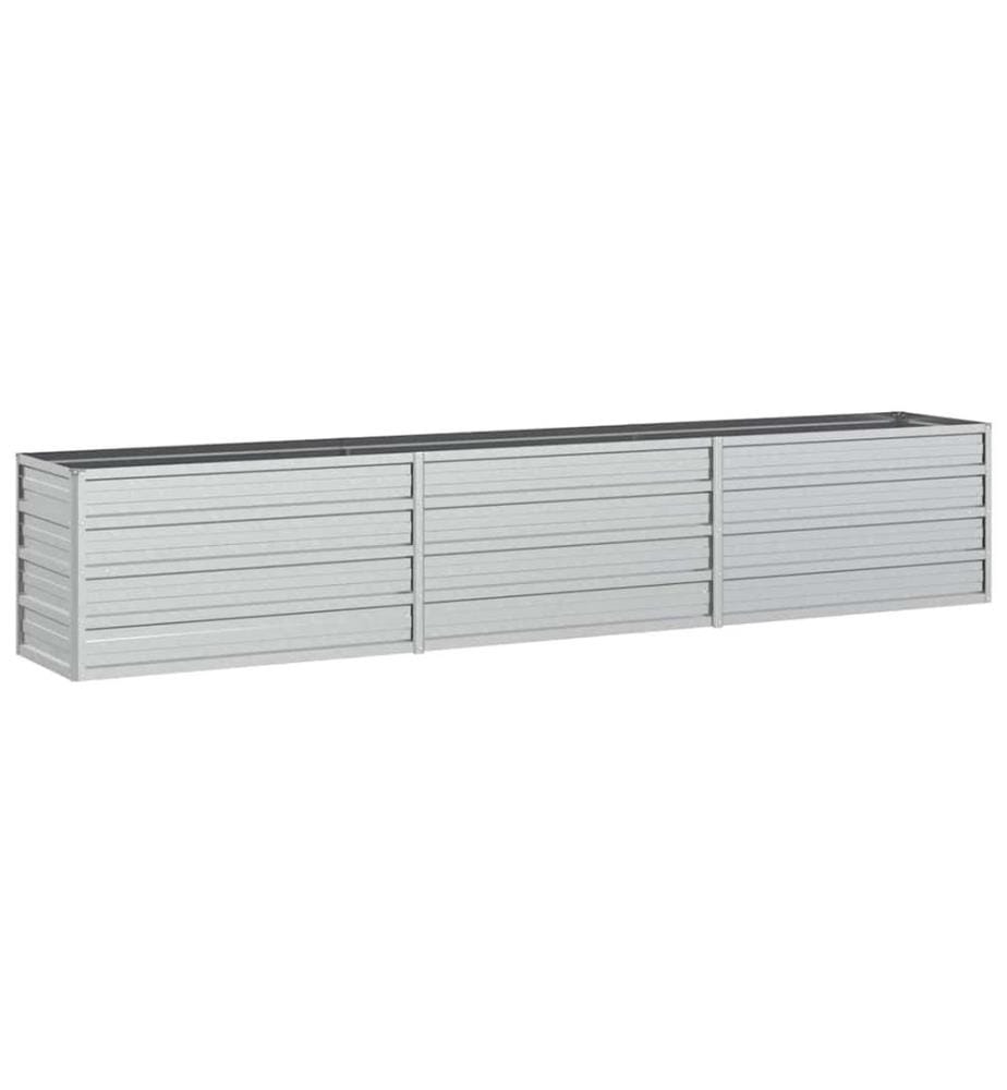Garten-Hochbeet 240x40x45 cm Verzinkter Stahl Silber