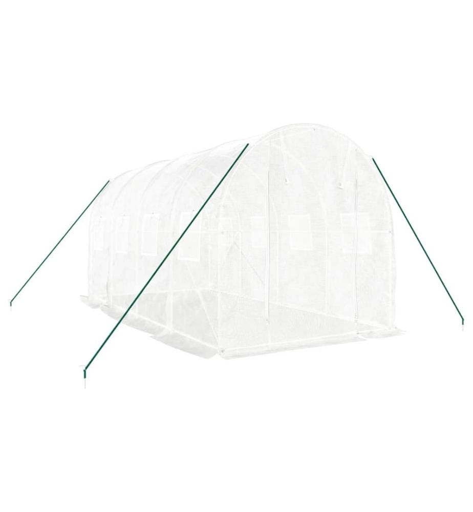 Gewächshaus mit Stahlrahmen Weiss 8 m² 4x2x2 m