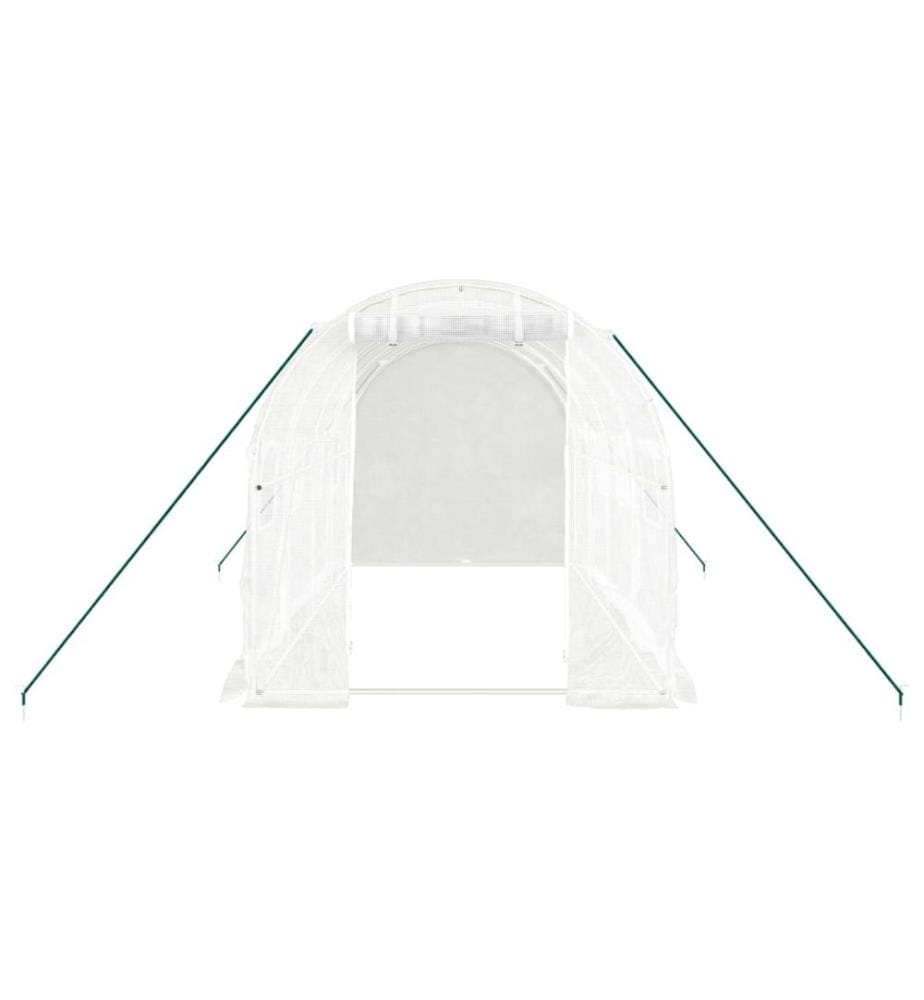 Gewächshaus mit Stahlrahmen Weiss 8 m² 4x2x2 m