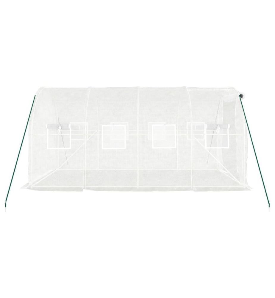 Gewächshaus mit Stahlrahmen Weiss 8 m² 4x2x2 m
