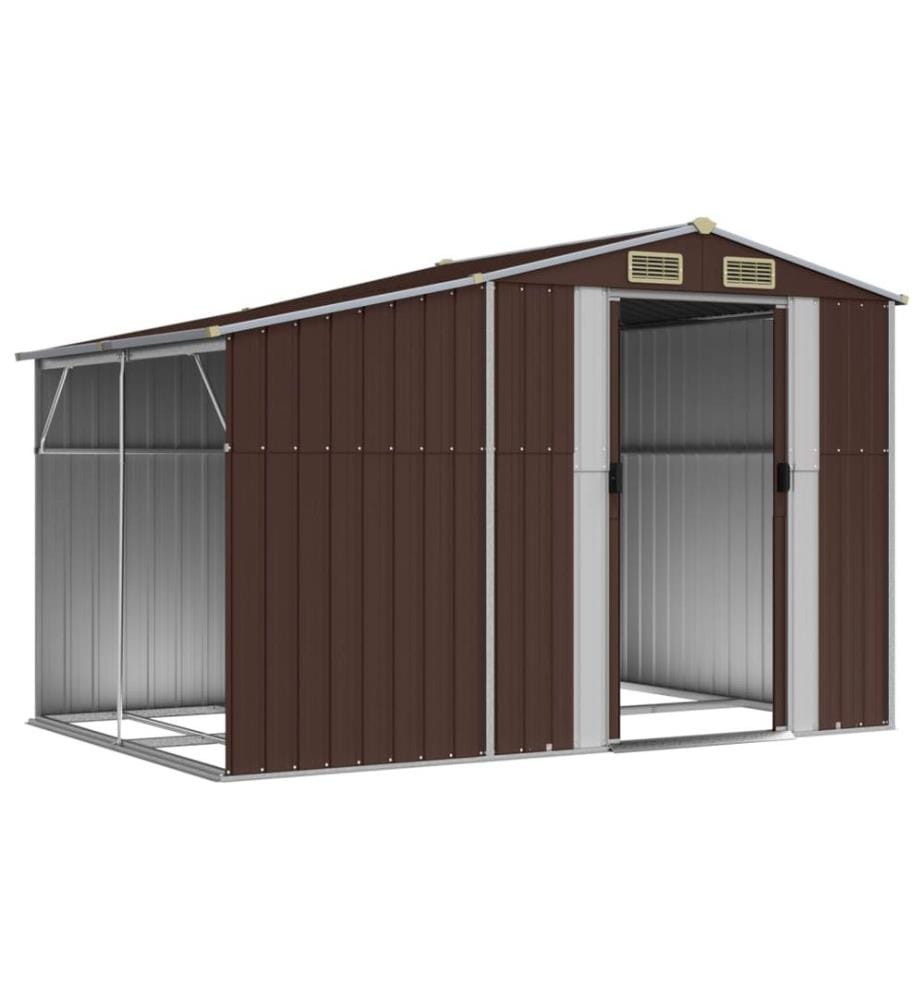 Abri de jardin marron 277x192,5x179 cm acier galvanisé