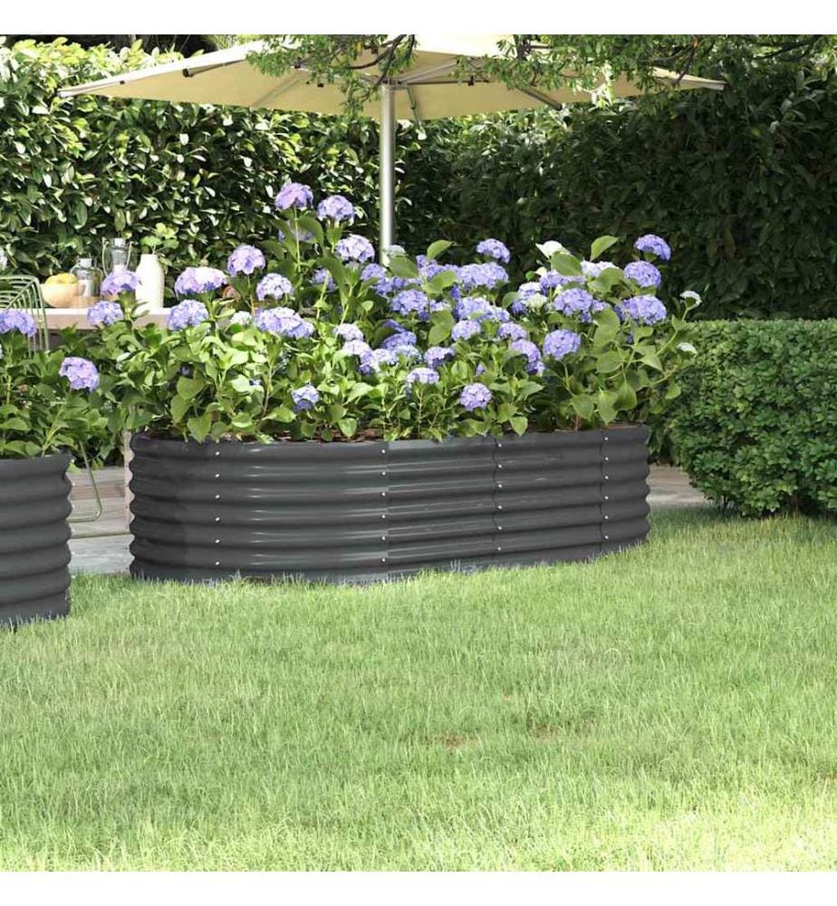 Lit surélevé de jardin Acier galvanisé Anthracite