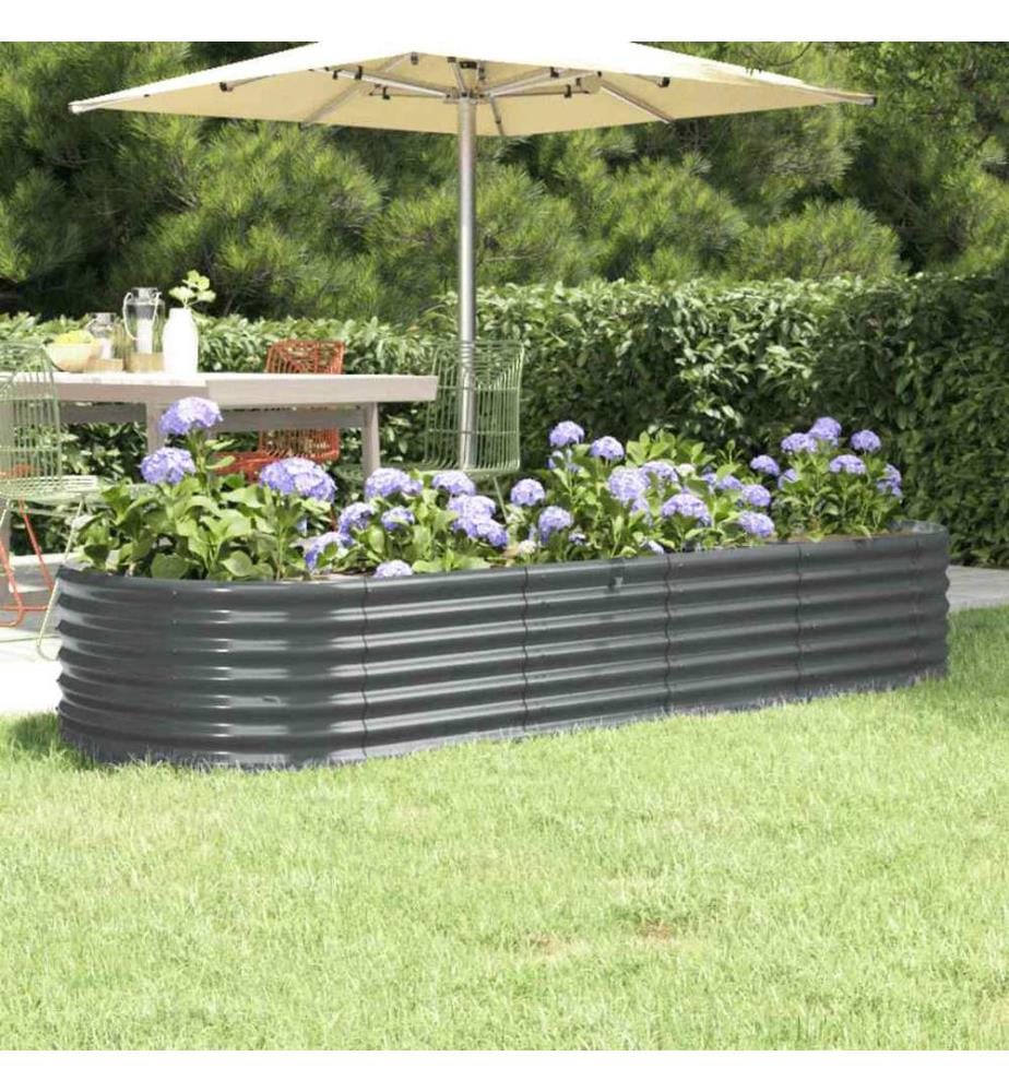 Lit surélevé de jardin Acier galvanisé Anthracite