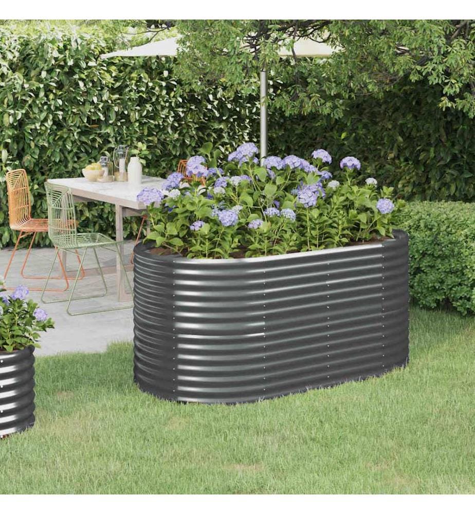 Lit surélevé de jardin Acier galvanisé Anthracite