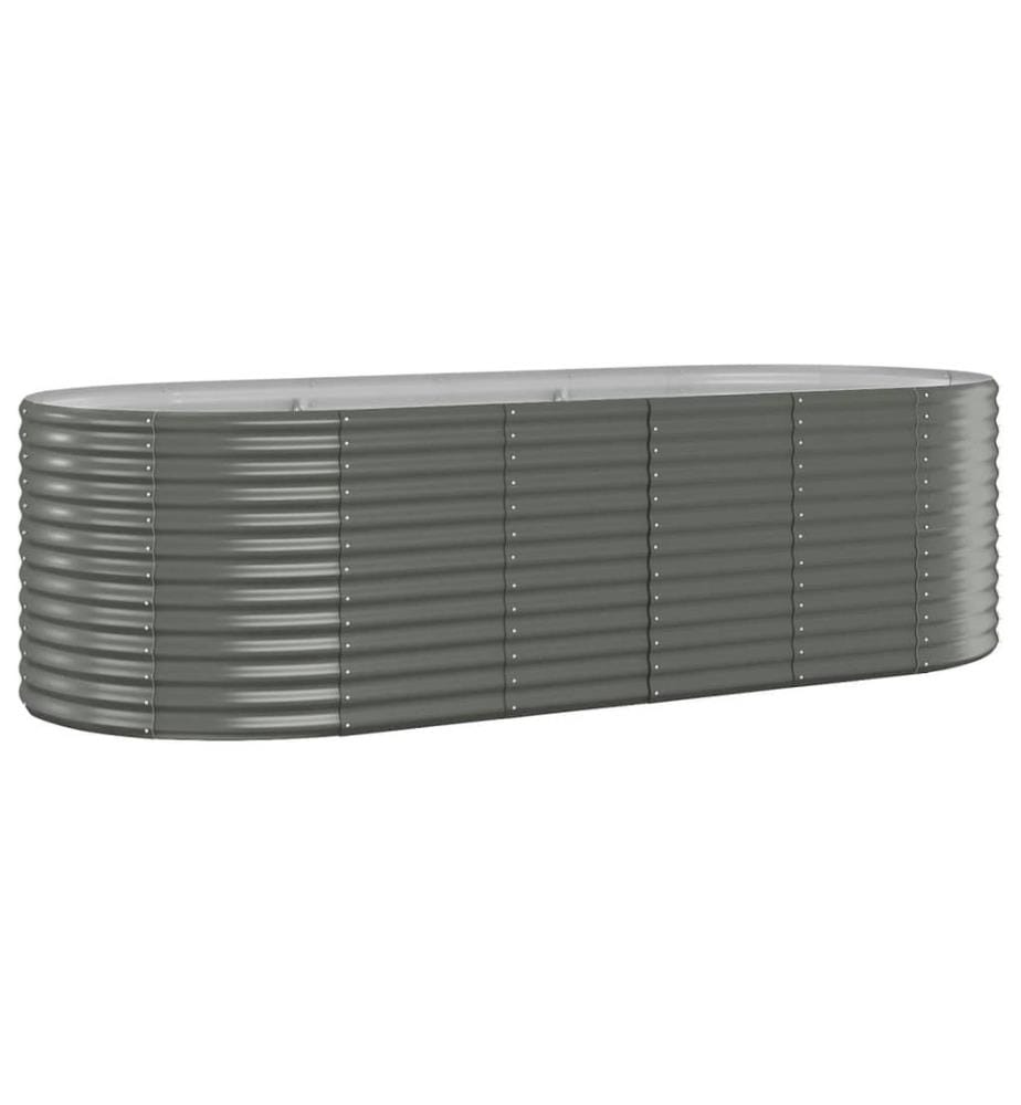 Lit surélevé de jardin Acier galvanisé 249x100x68cm gris
