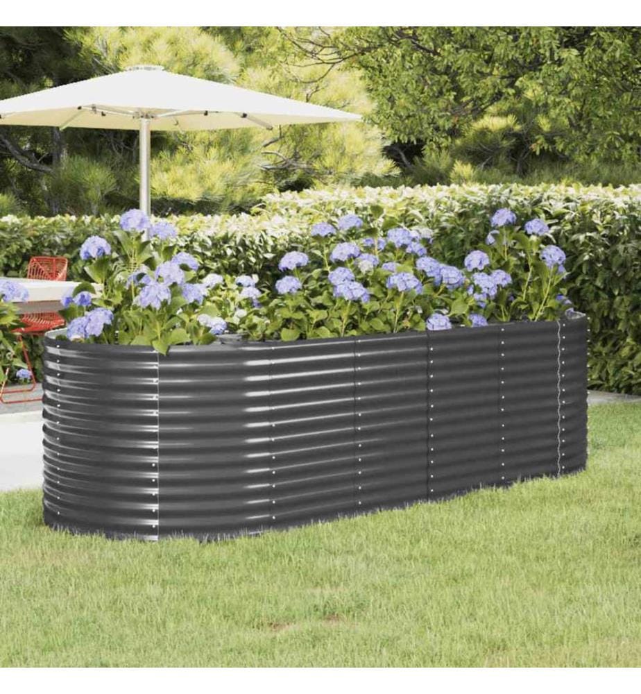 Hochbeet Verzinkter Stahl 249x100x68 cm Anthrazit