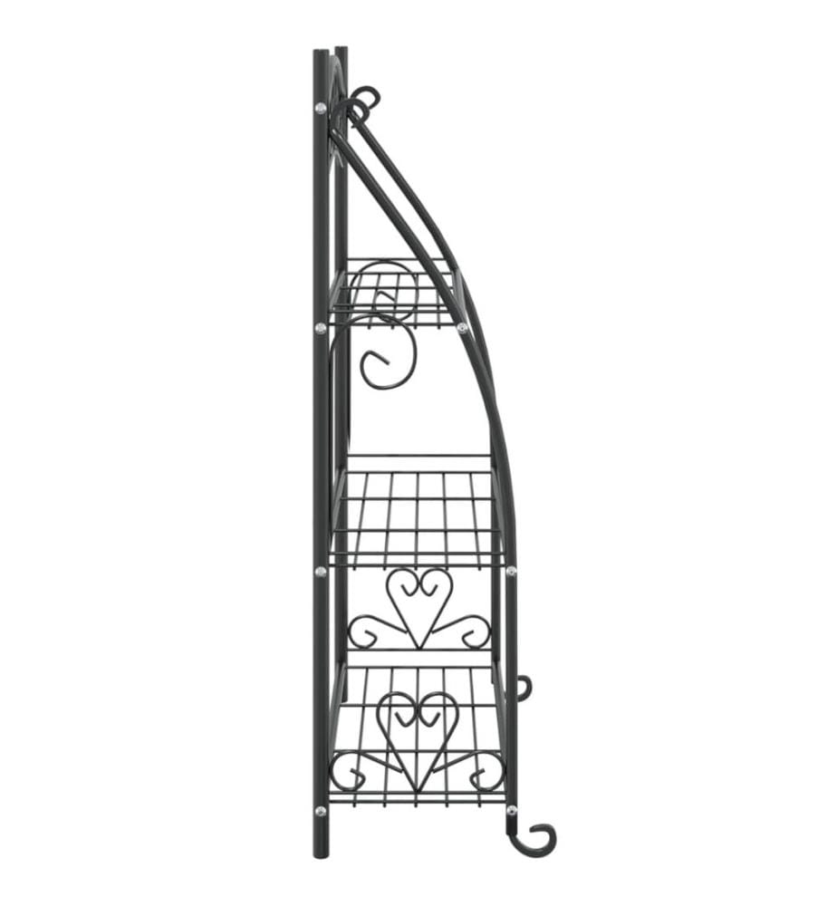 Blumenregal Schwarz 56x30x96 cm Stahl