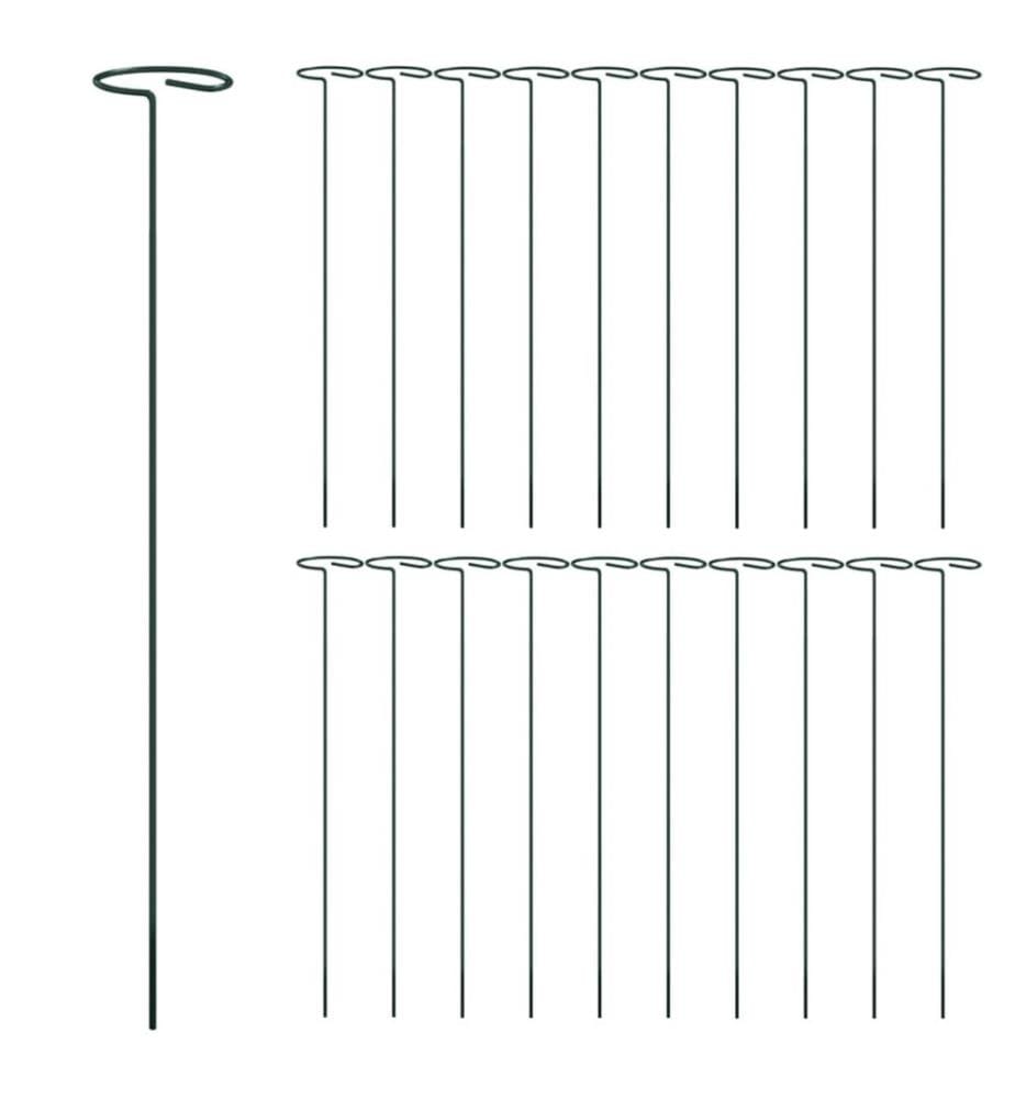 Pflanzenstützen 20 Stk. Dunkelgrün 40 cm Stahl