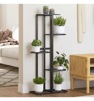 Blumenständer 5-Etagen 43x22x98 cm Schwarz Metall