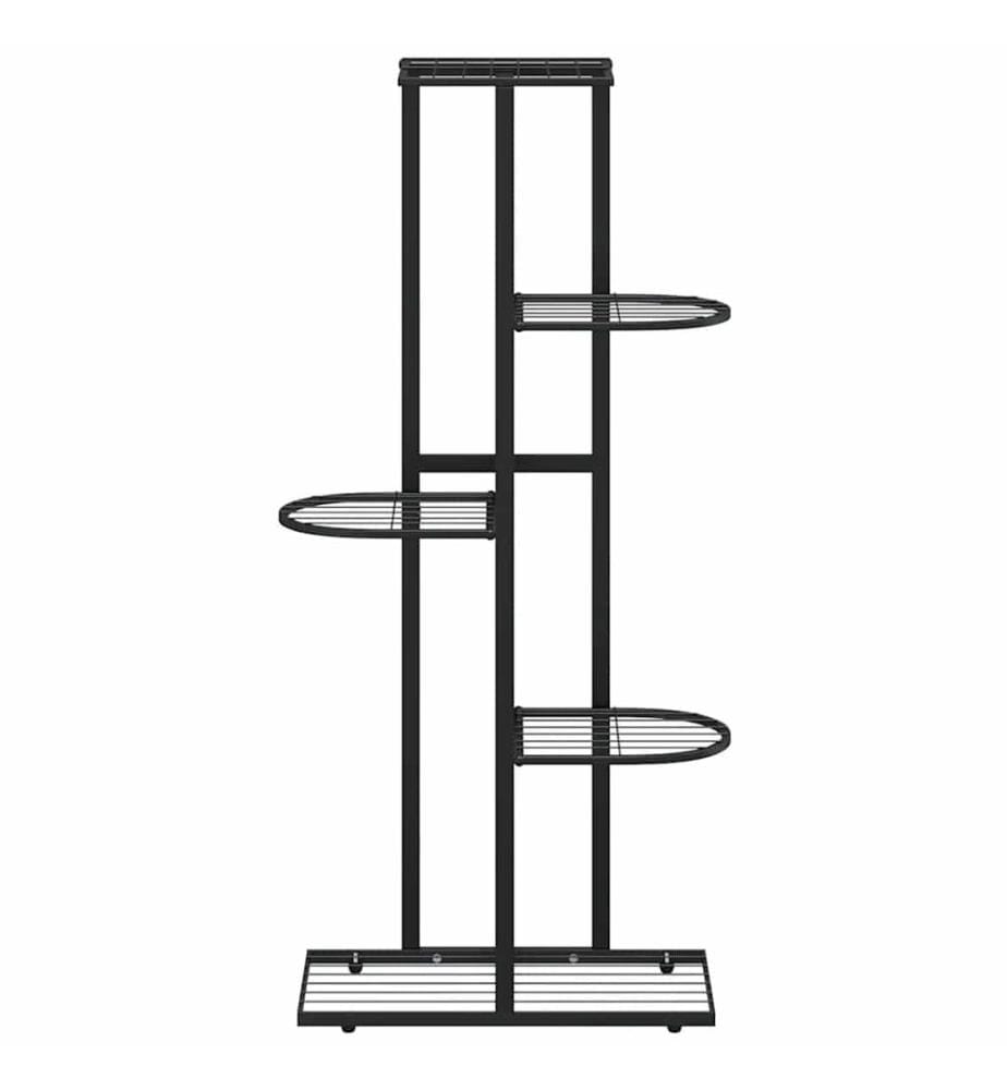 Support pour plantes 5 niveaux 43x22x98 cm Noir Métal