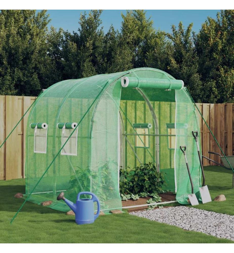 Gewächshaus mit Stahlrahmen Grün 4 m² 2x2x2 m