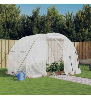 Gewächshaus mit Stahlrahmen Weiss 6 m² 3x2x2 m