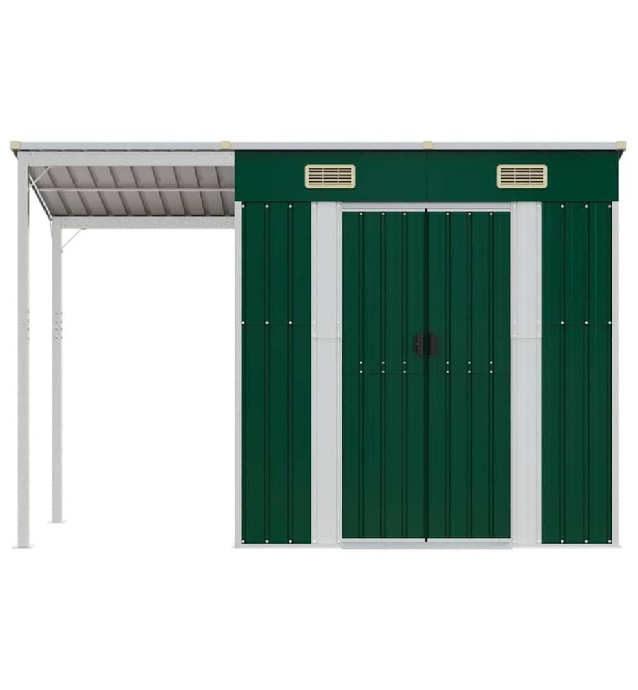 Gartenhaus mit Schleppdach Grün 277x107x181 cm Stahl