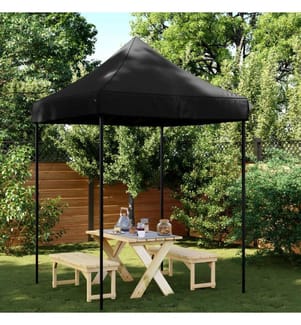 Tente de réception pliable escamotable noir 200x200x306 cm