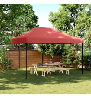 Tente de réception pliable escamotable bordeaux 410x279x315 cm