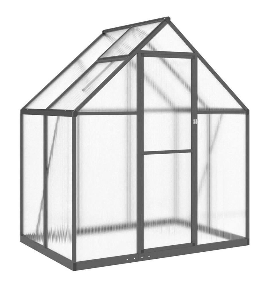 Gewächshaus mit Fundamentrahmen Anthrazit 169x114x195 cm Alu