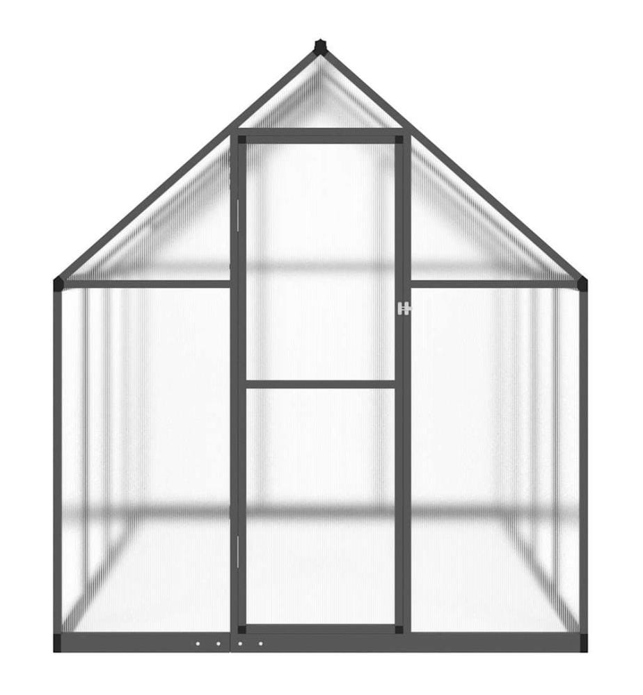 Gewächshaus mit Fundamentrahmen Anthrazit 224x169x195 cm Alu
