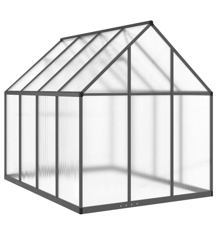 Gewächshaus mit Fundamentrahmen Anthrazit 224x169x195 cm Alu