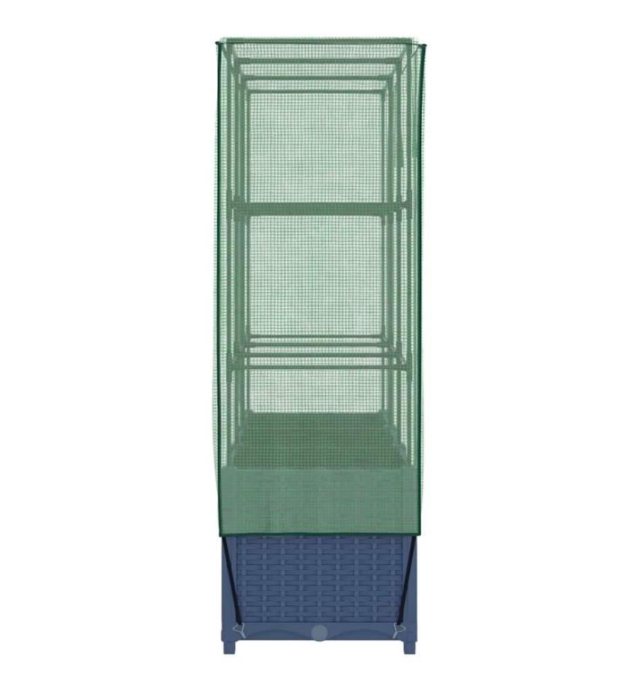 Hochbeet mit Gewächshaus-Aufsatz Rattan-Optik 120x40x138 cm