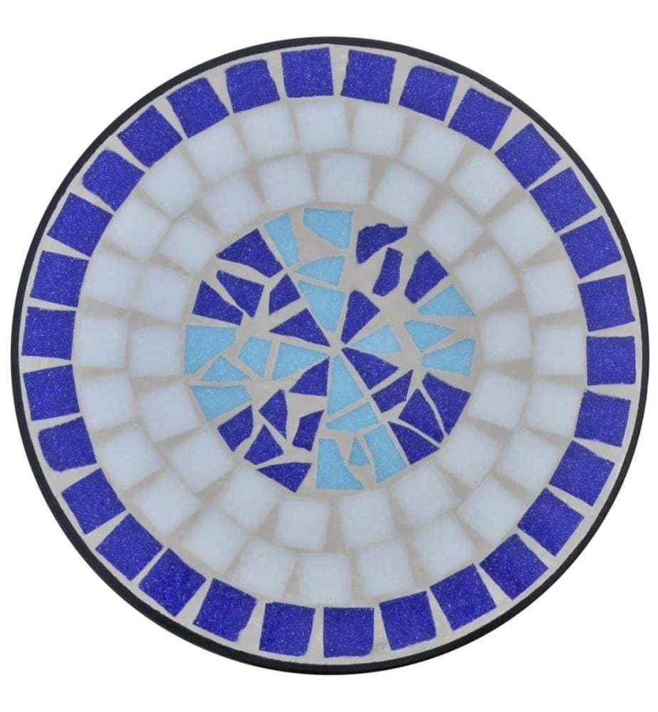 Beistelltisch Mosaik Blau und Weiss