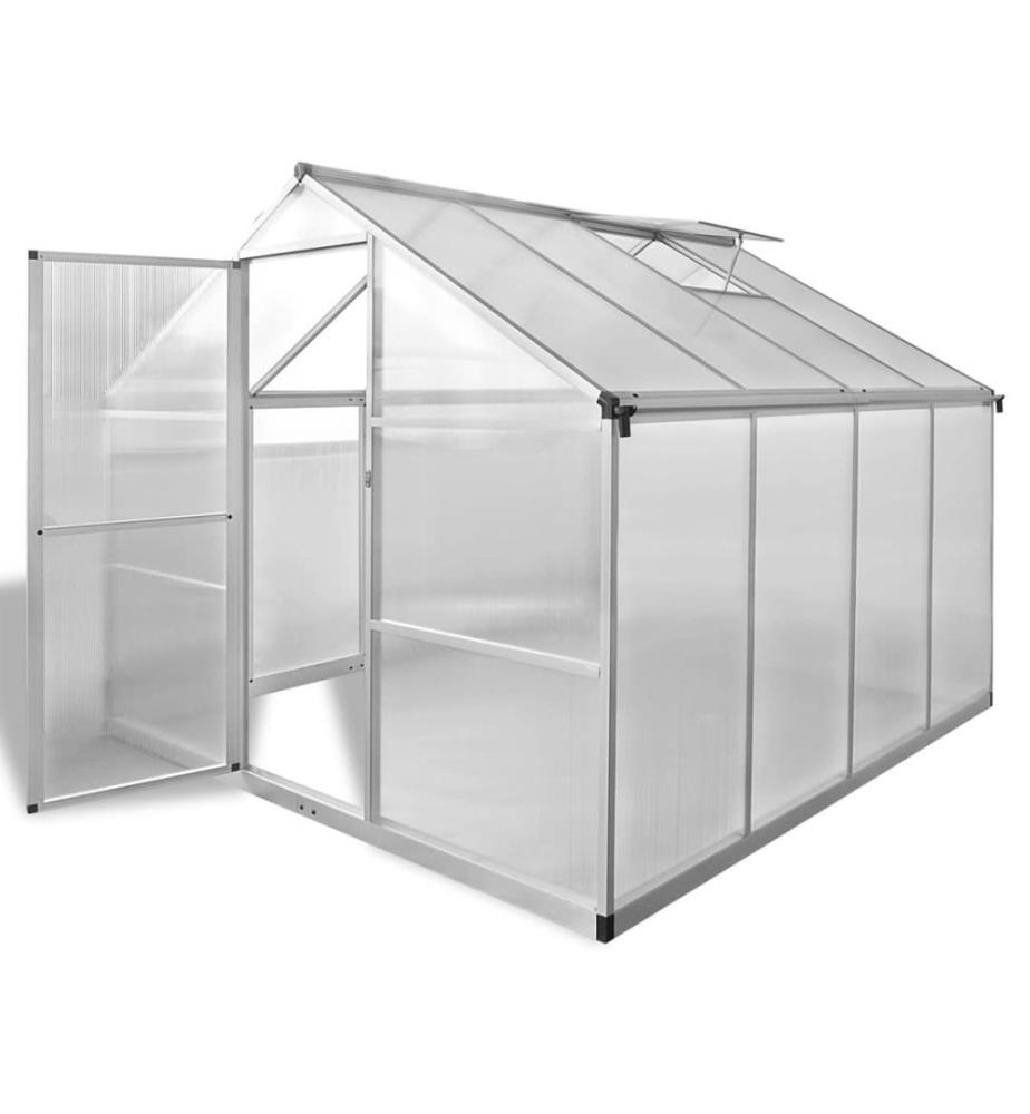 Gewächshaus mit Fundament Verstärkt Aluminium 6,05 m²