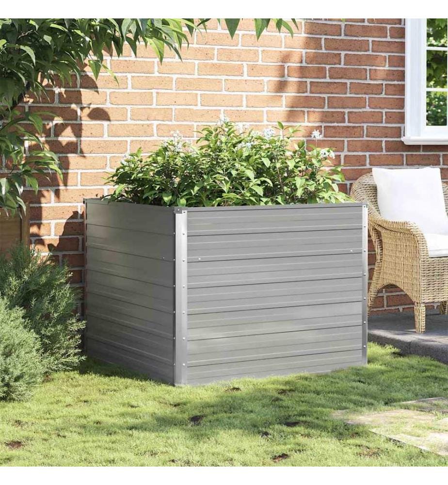 Jardinière 100x100x77 cm Acier galvanisé Gris