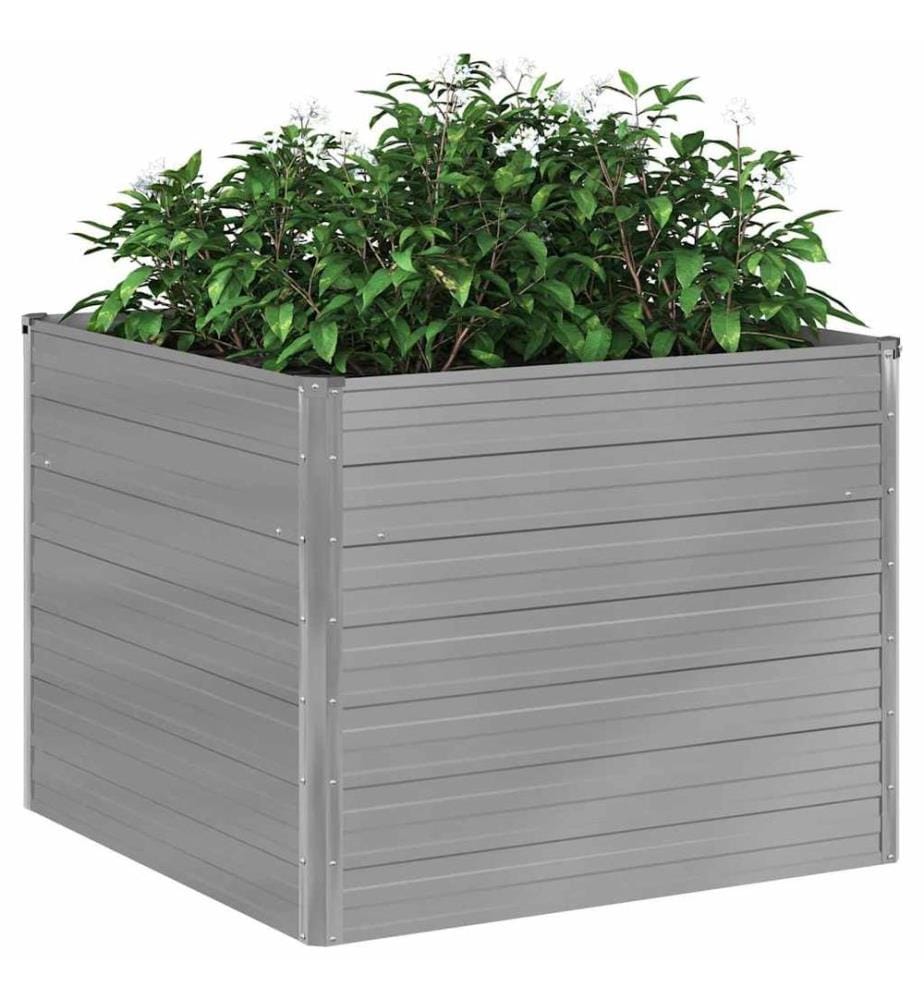 Jardinière 100x100x77 cm Acier galvanisé Gris