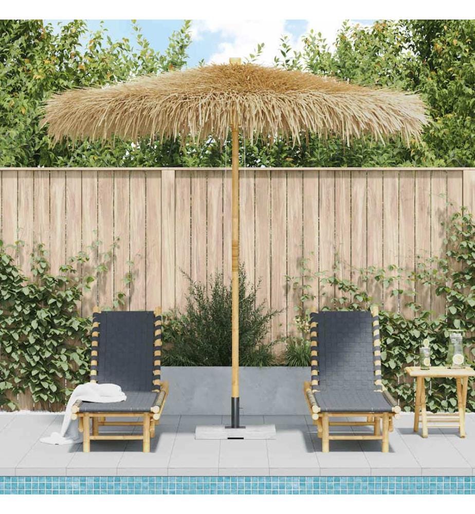 Parasol en bambou avec toit en feuille de bananier 210 cm