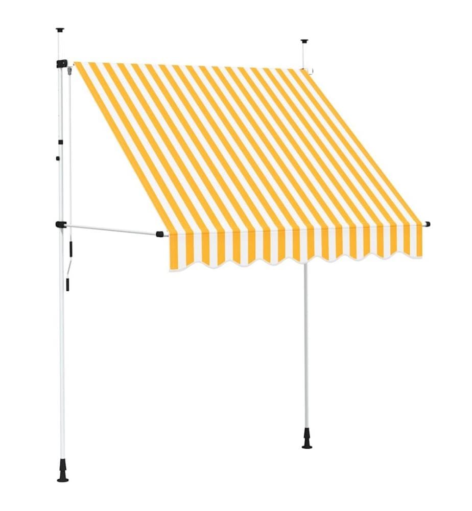 Einziehbare Markise Handbetrieben 200 cm Orange/Weiss Gestreift