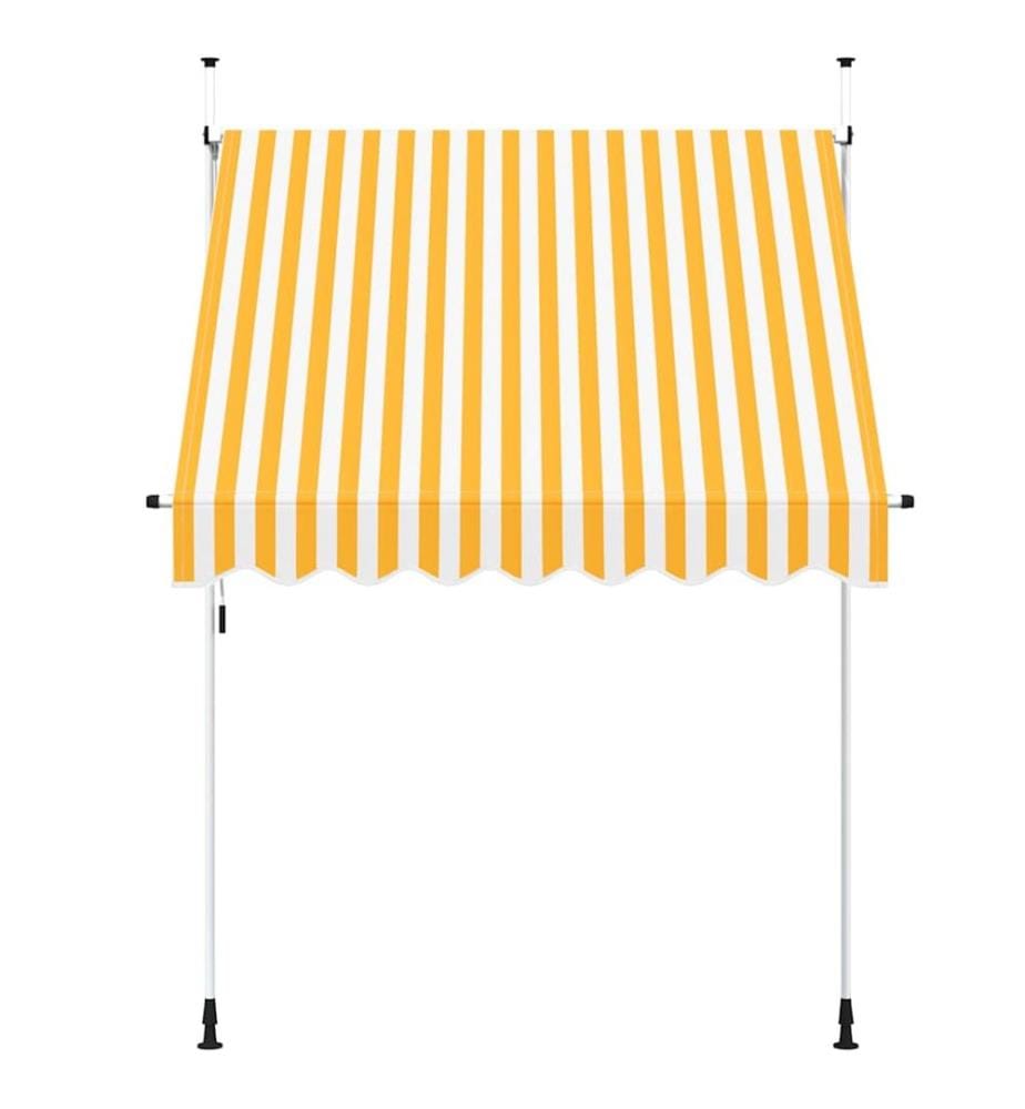 Einziehbare Markise Handbetrieben 200 cm Orange/Weiss Gestreift