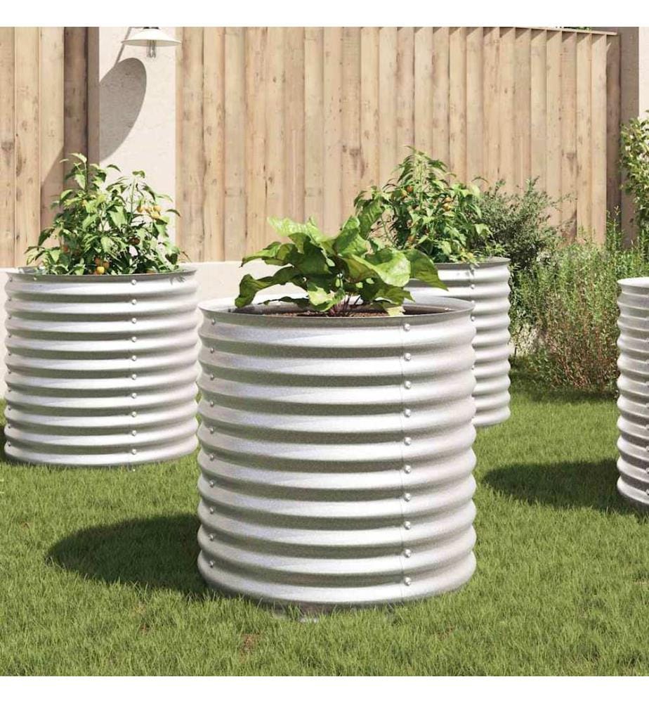 Garten-Hochbeet 80x80x81 cm Verzinkter Stahl Silbern