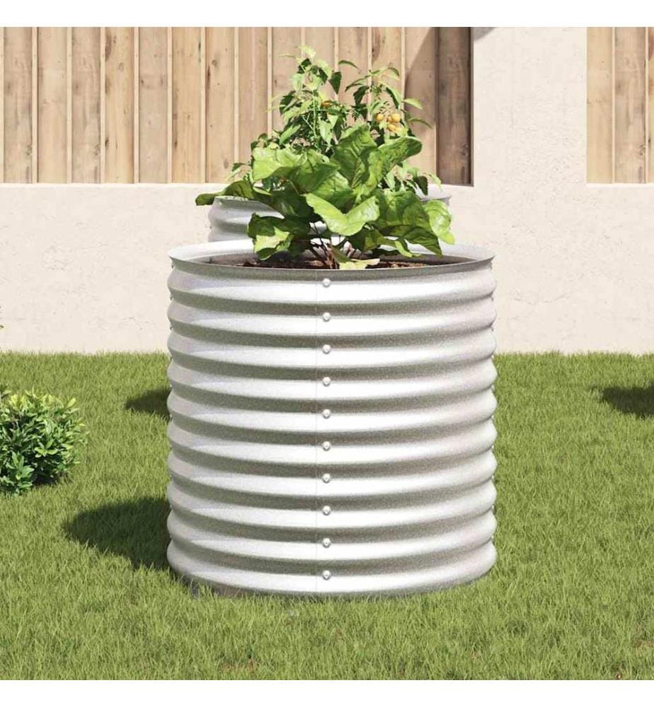 Garten-Hochbeet 80x80x81 cm Verzinkter Stahl Silbern