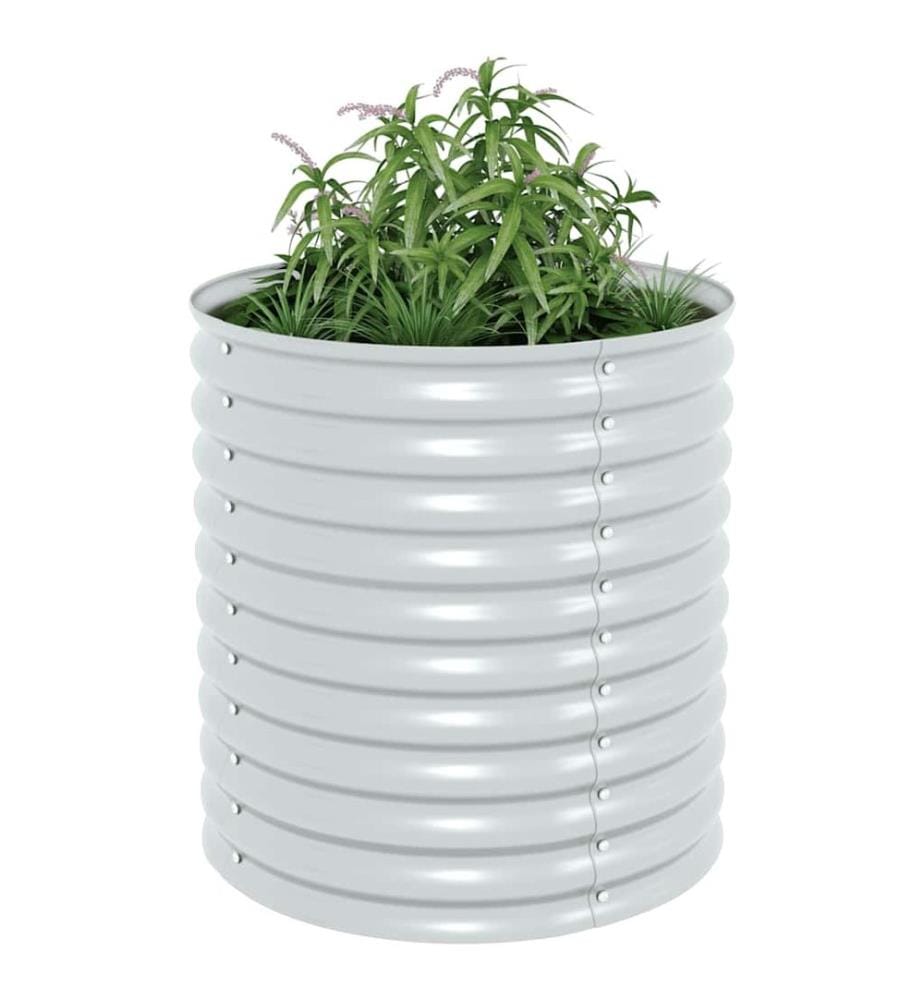 Garten-Hochbeet 80x80x81 cm Verzinkter Stahl Silbern