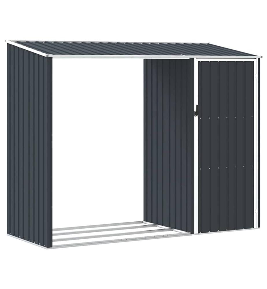 Abri à bois de jardin Anthracite 245x98x159 cm Acier galvanisé