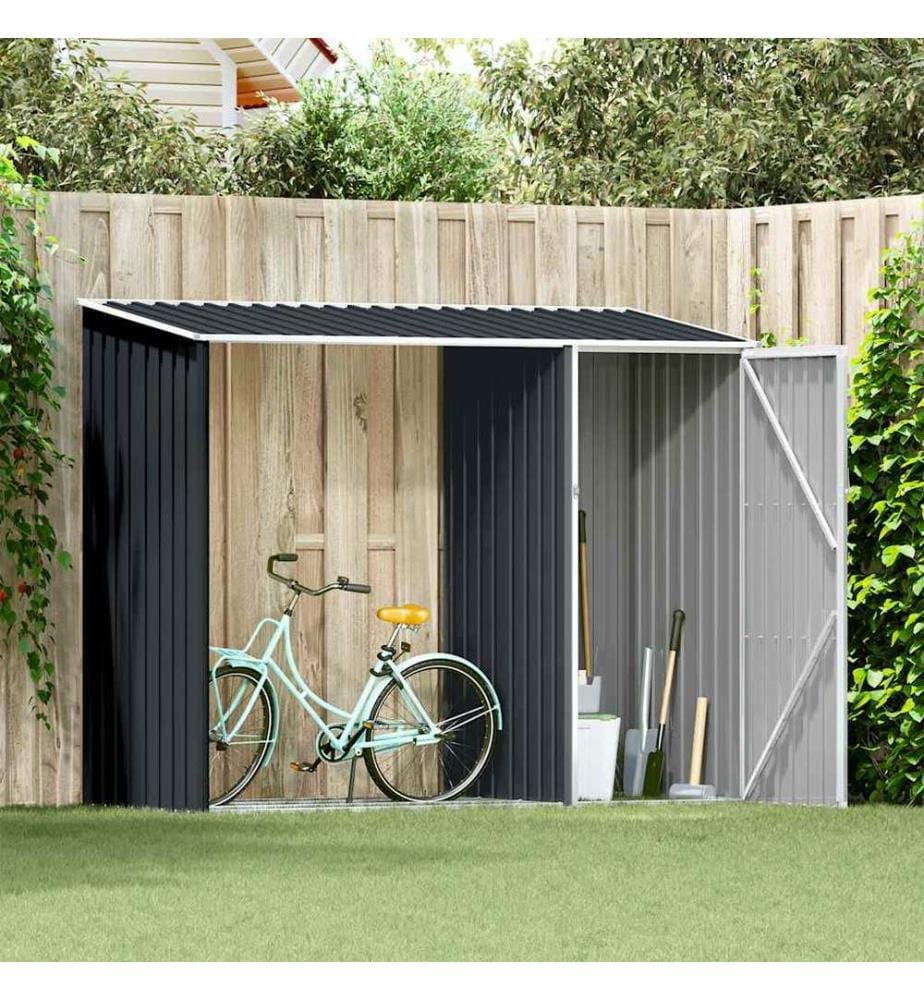 Abri à bois de jardin Anthracite 245x98x159 cm Acier galvanisé