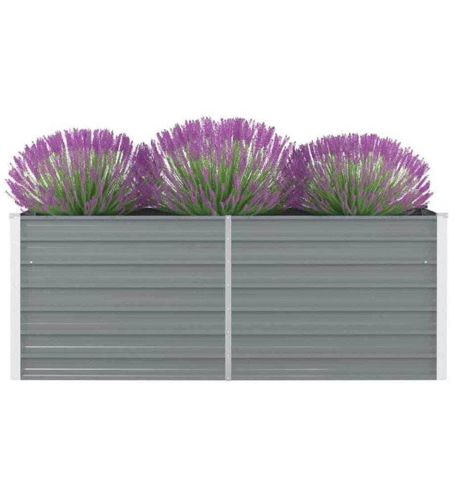 Hochbeet 160 x 80 x 45 cm Verzinkter Stahl Grau