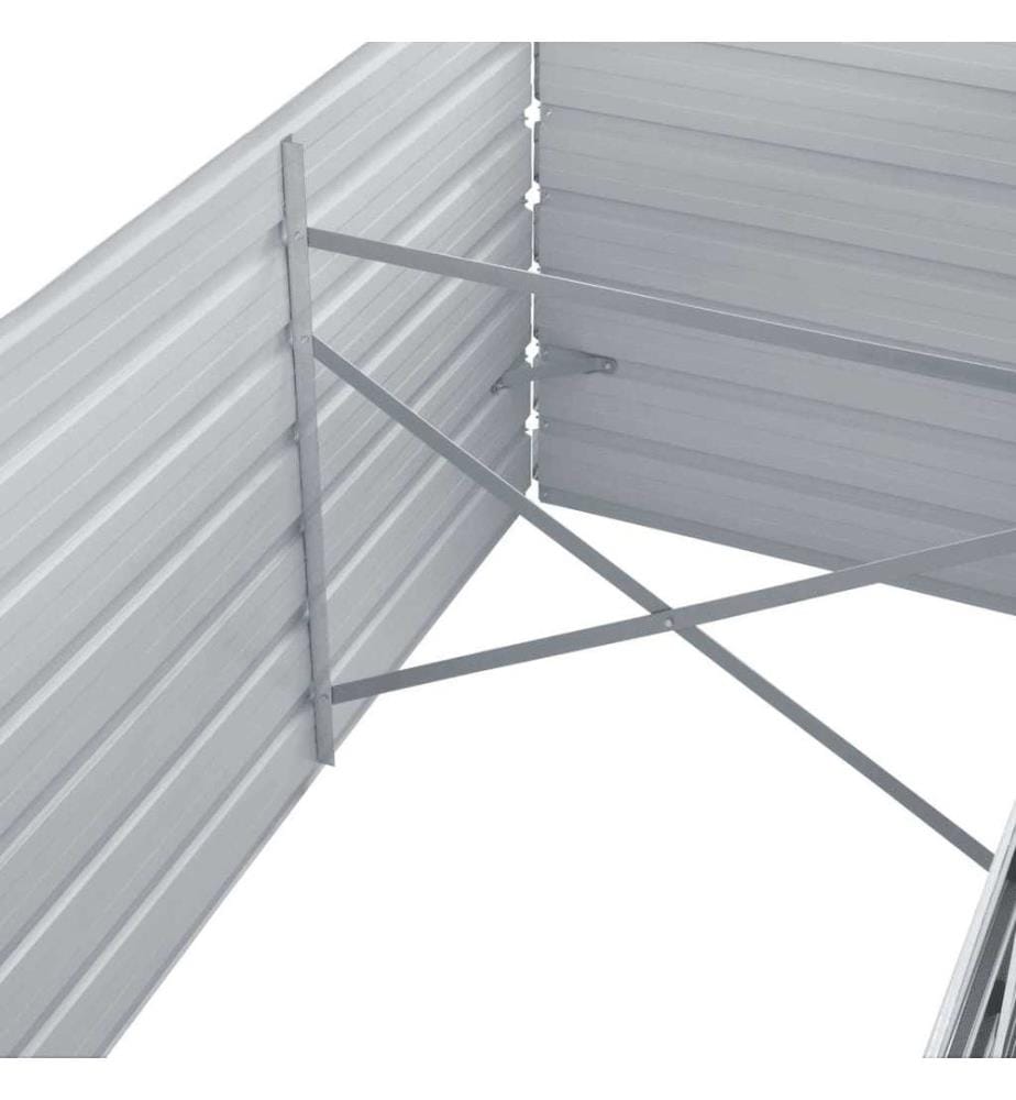 Hochbeet 160 x 80 x 45 cm Verzinkter Stahl Grau