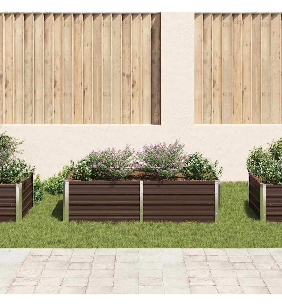 Jardinière 160 x 80 x 45 cm Acier galvanisé Marron