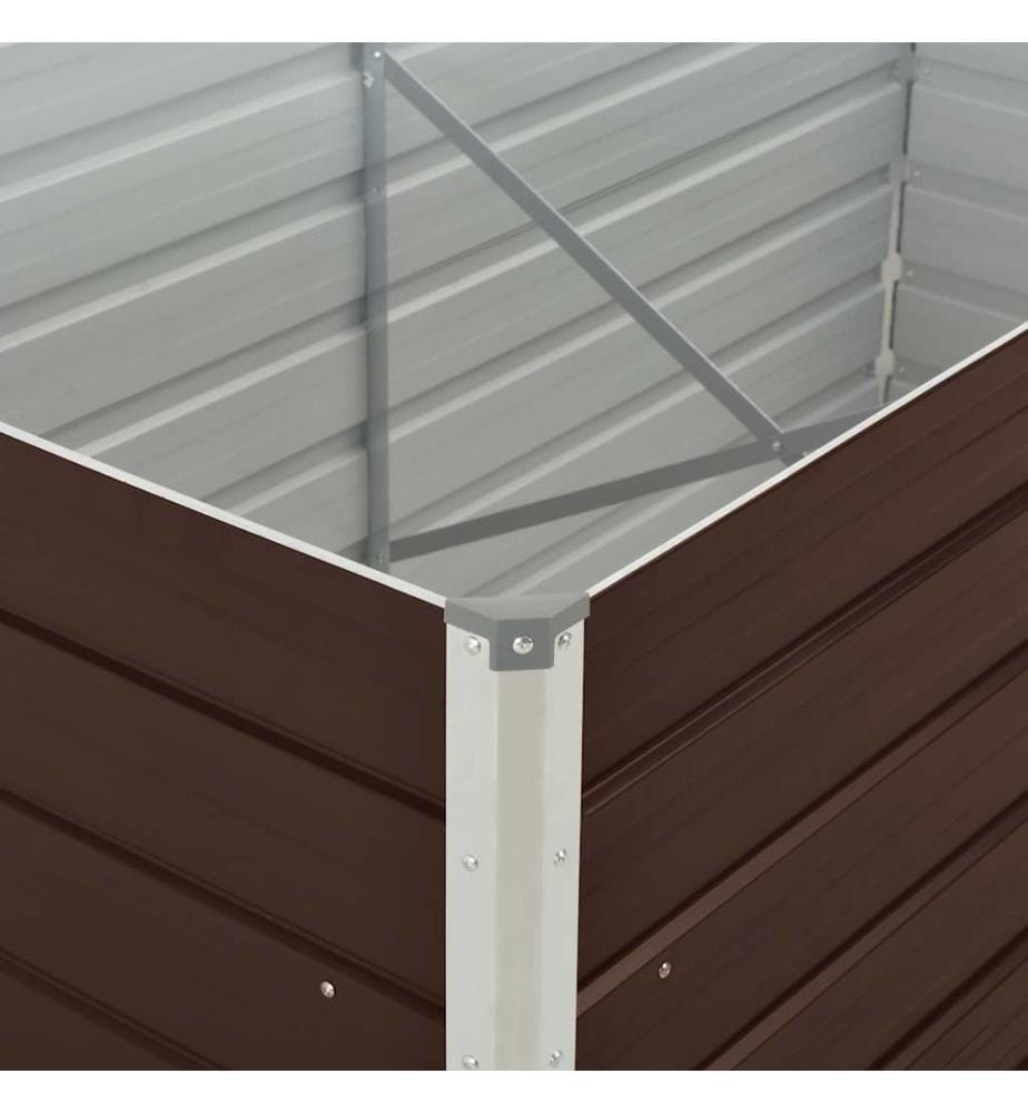 Jardinière 160 x 80 x 45 cm Acier galvanisé Marron