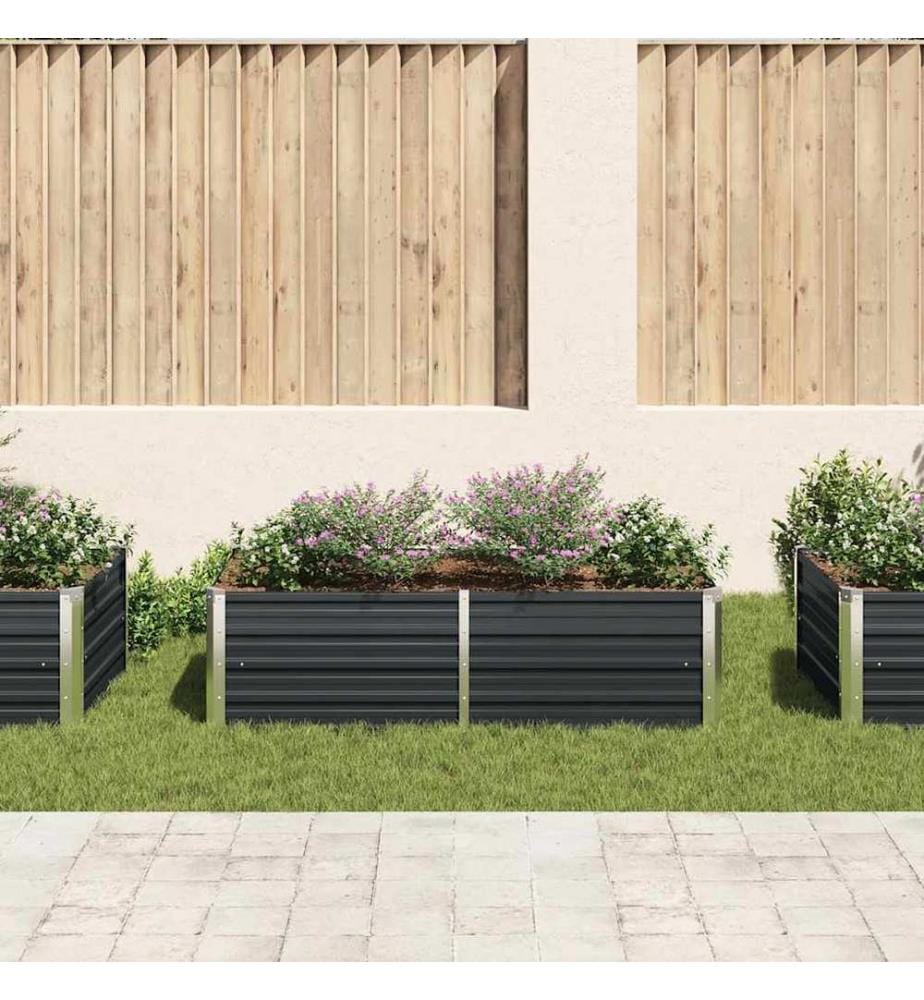 Hochbeet 160 x 80 x 45 cm Verzinkter Stahl Anthrazit