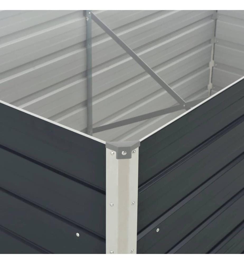 Hochbeet 160 x 80 x 45 cm Verzinkter Stahl Anthrazit