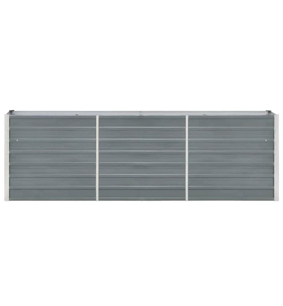 Lit surélevé de jardin Acier galvanisé 240x40x77 cm Gris