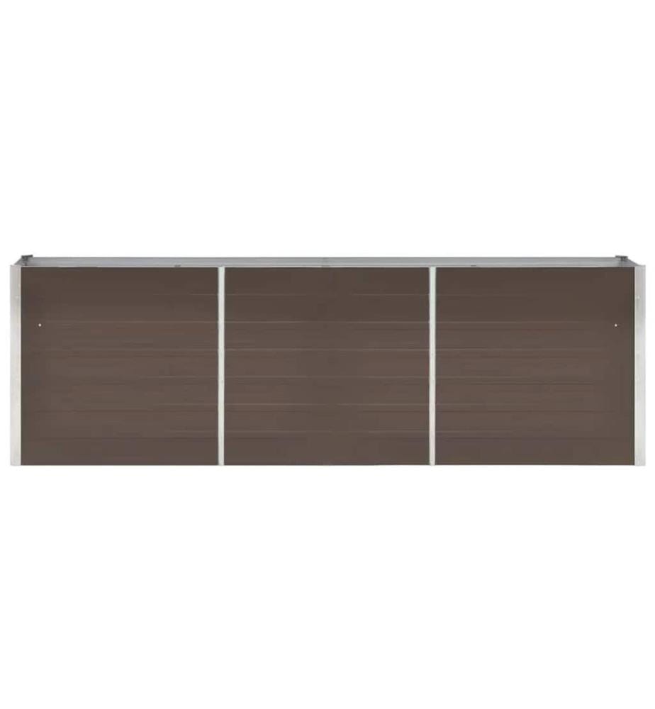 Lit surélevé de jardin Acier galvanisé 240x40x77 cm Marron