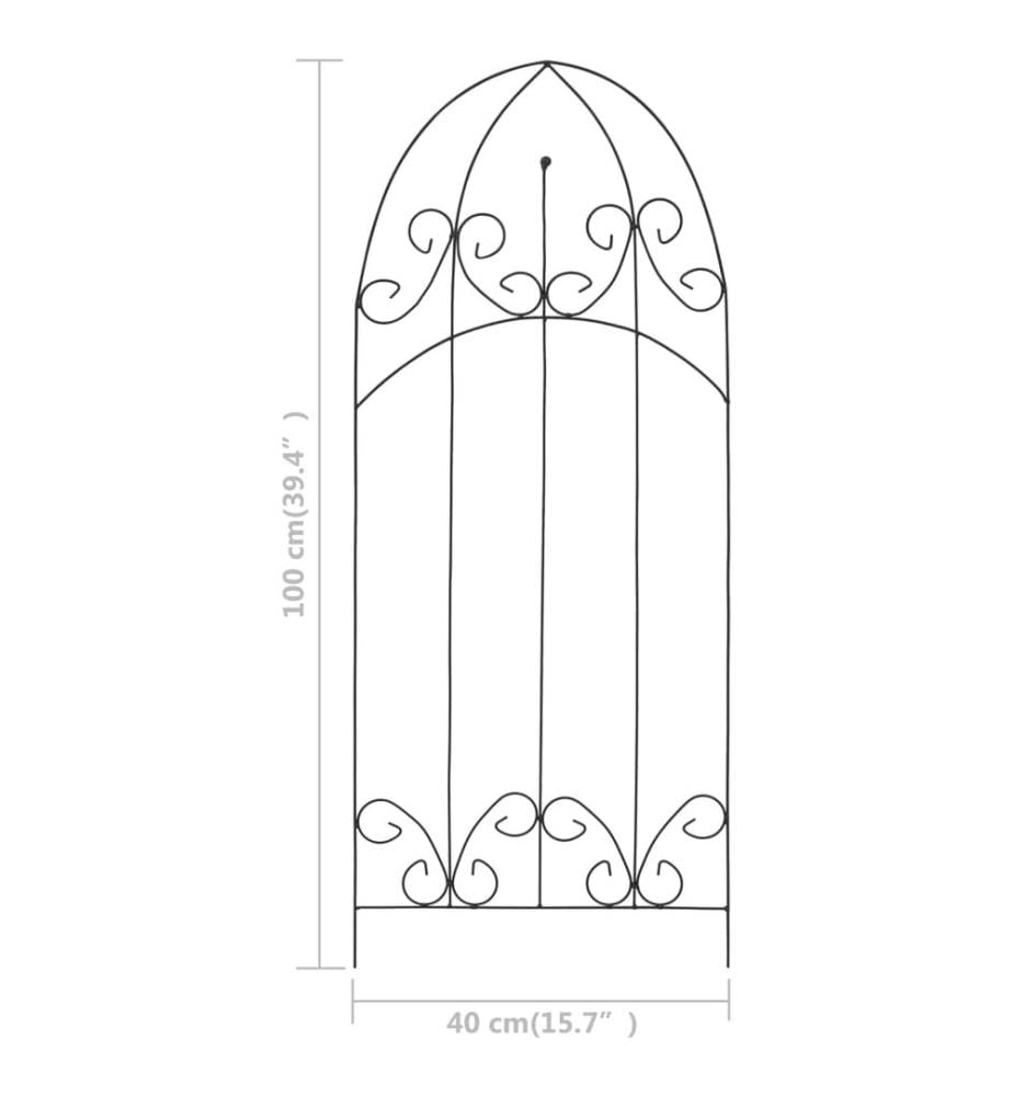 Rankgitter 3 Stk. Schwarz 40×100 cm Eisen