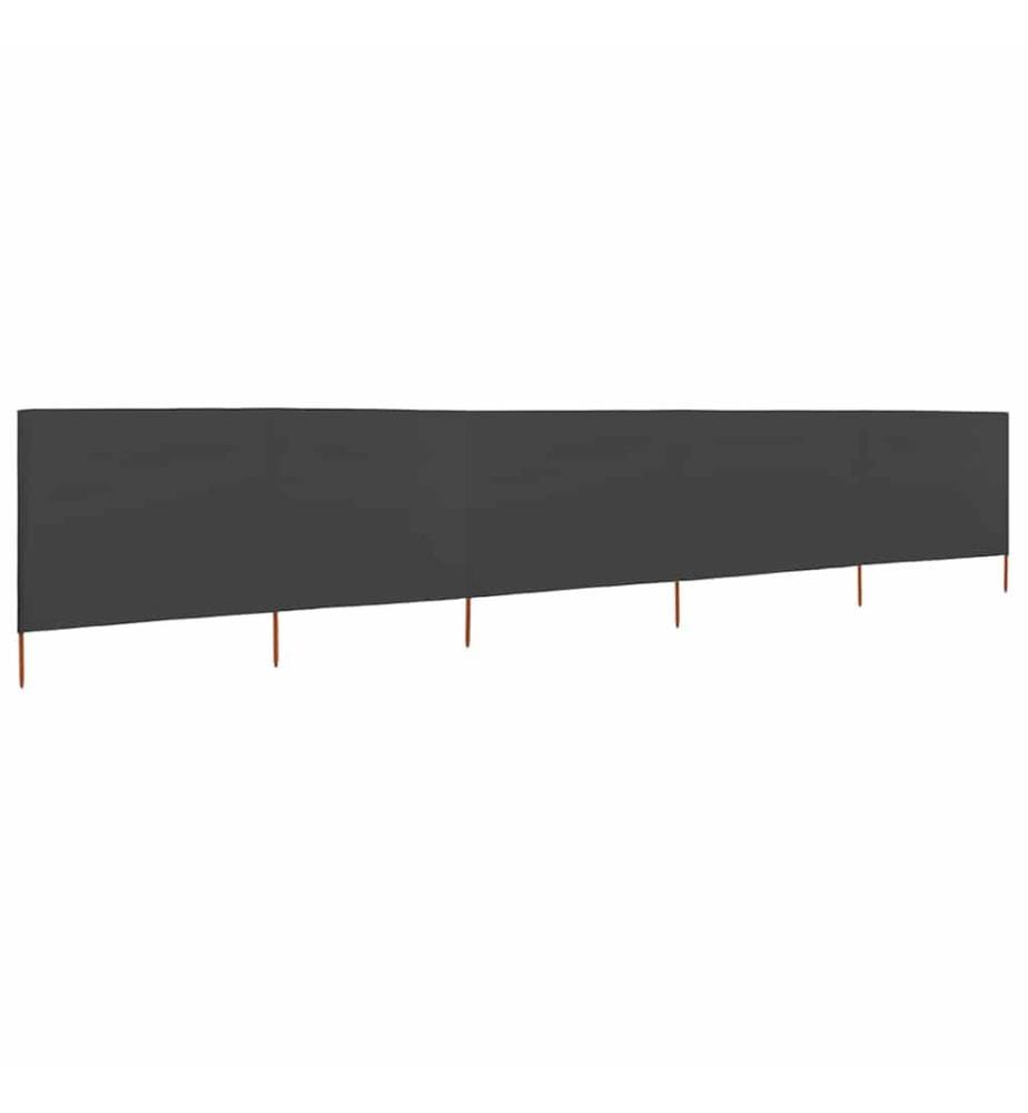 Paravent 5 panneaux Tissu 600 x 80 cm Anthracite