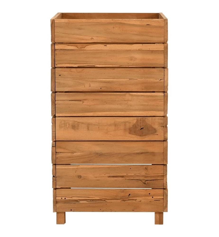Hochbeet 50x40x72 cm Teak Altholz und Stahl