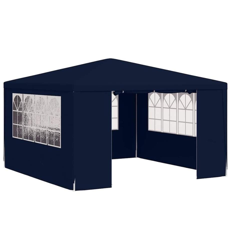 Profi-Partyzelt mit Seitenwänden 4×4 m Blau 90 g/m²