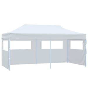Tente de réception pliable avec parois 3 x 6 m Acier Blanc