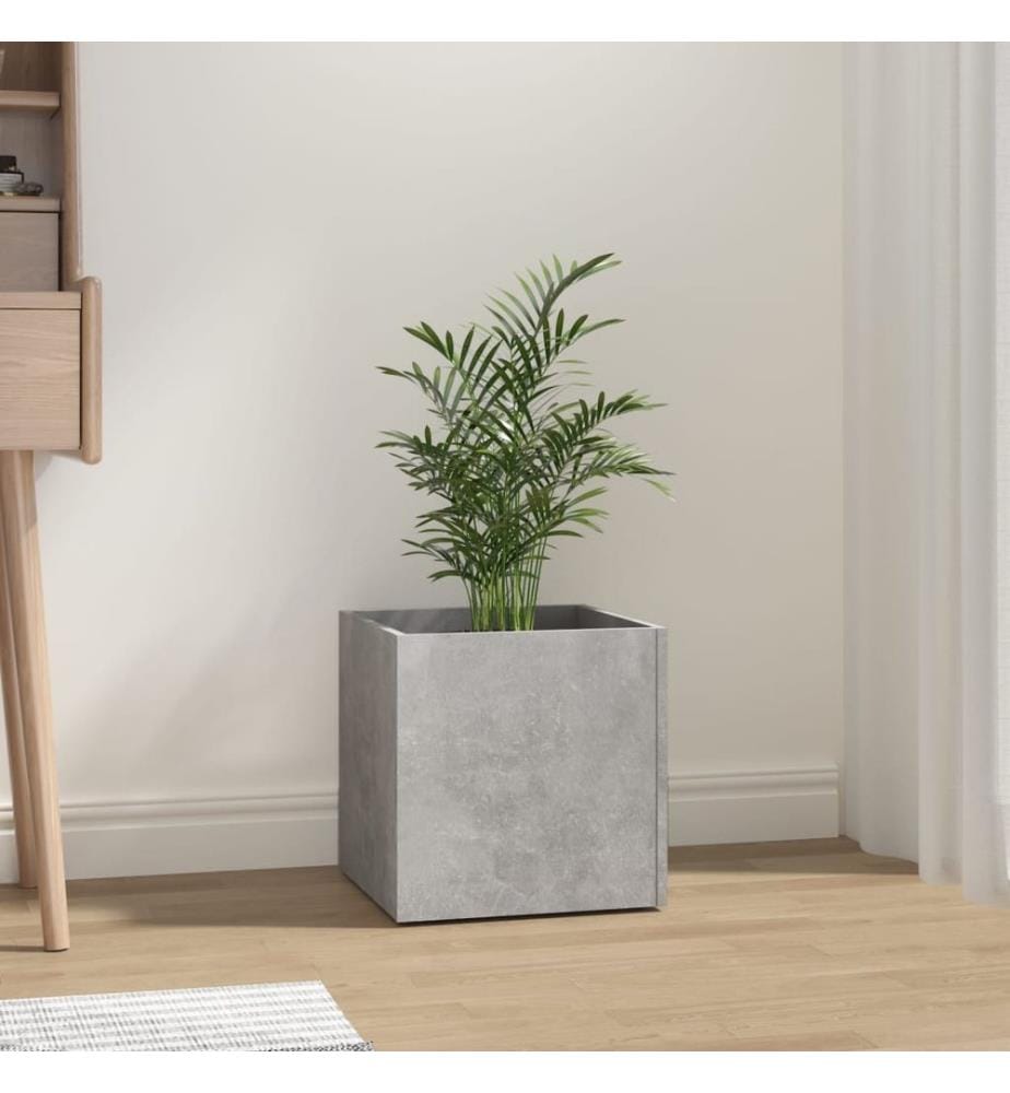 Jardinière Gris béton 40x40x40 cm Bois d'ingénierie